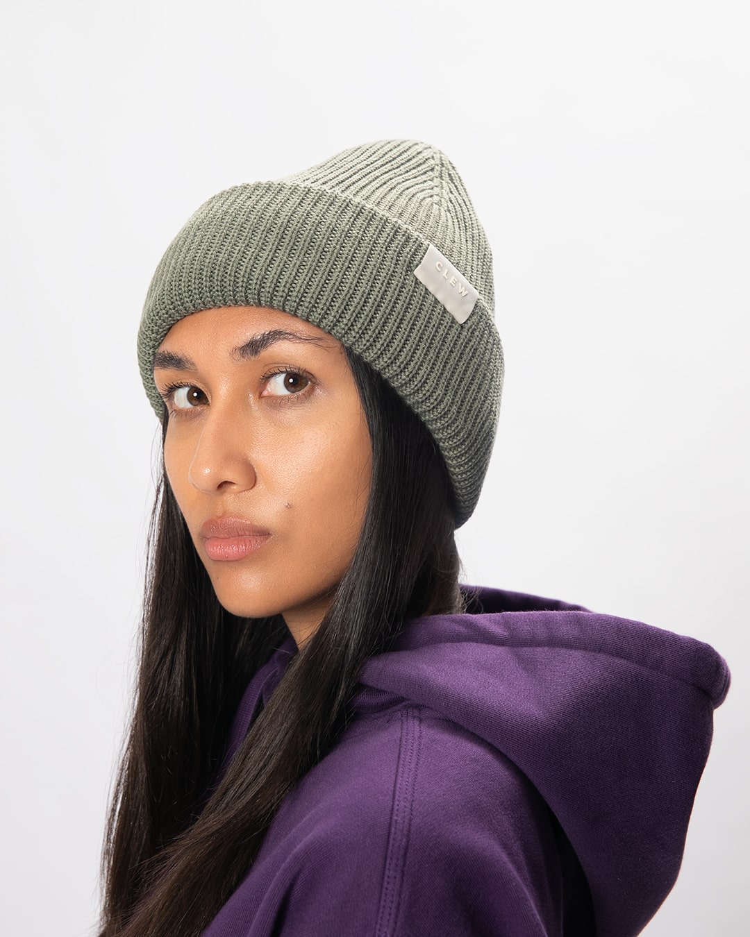 CLEW Long Fit Beanie Sage Green display picture 3