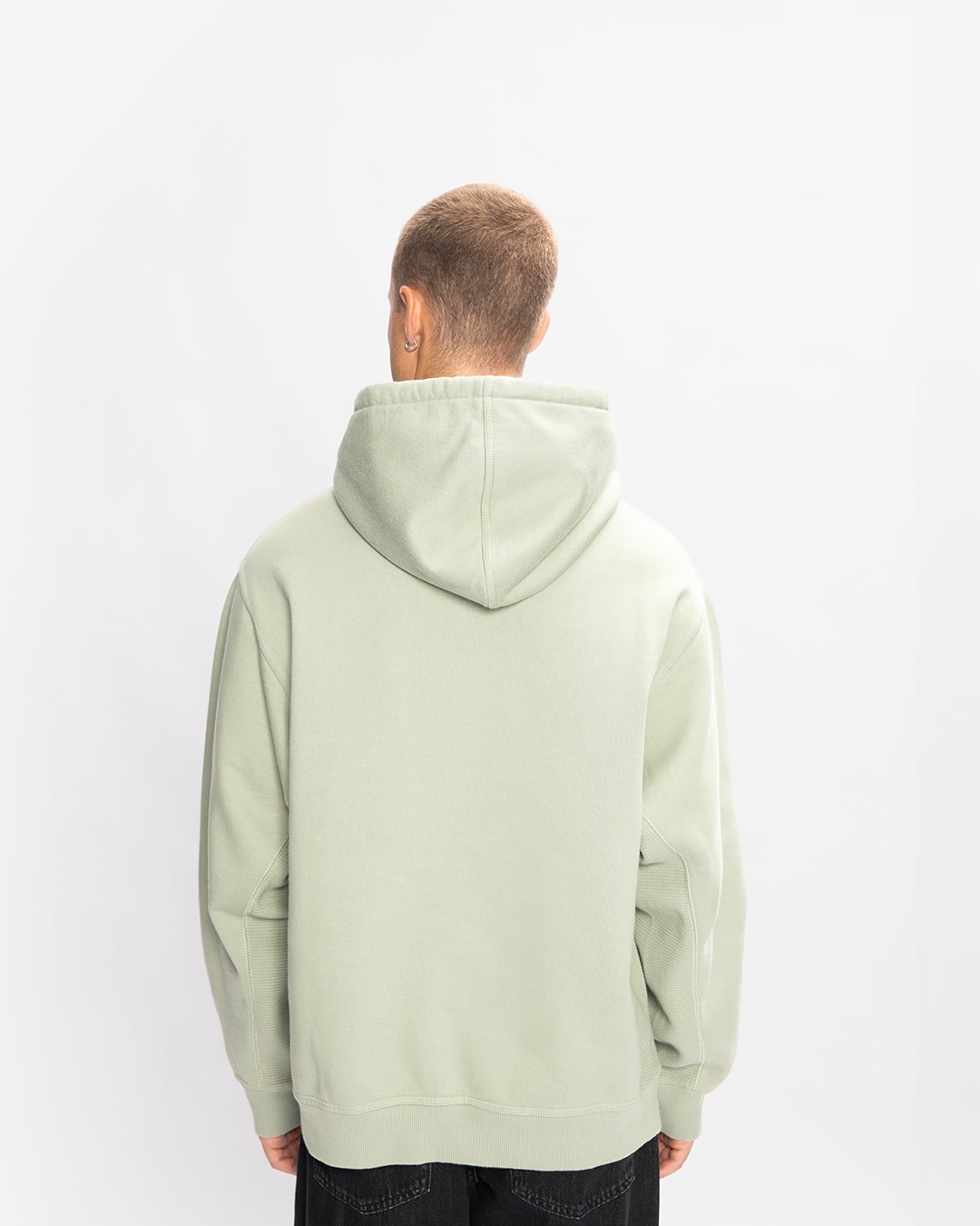CLEW Mesh Knit Hoodie Sage Green