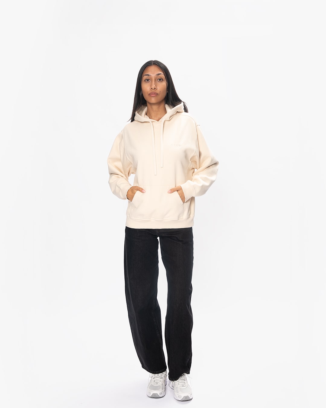 CLEW Mesh Knit Hoodie Sand
